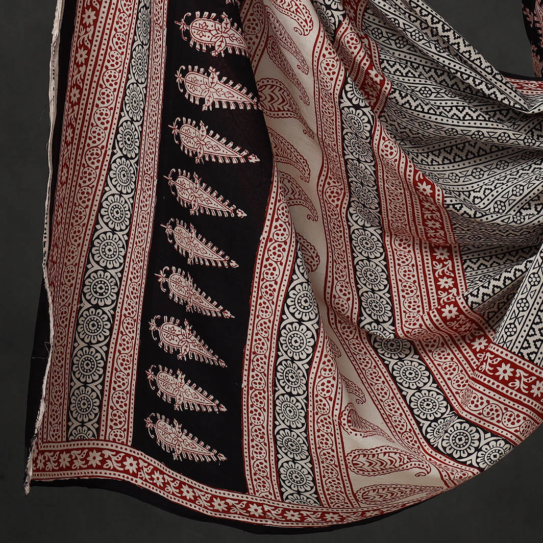 Black - 3pc Bagh Print Cotton Dress Material Set