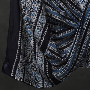 Blue - 3pc Cotton Kutch Batik Print Dress Material
