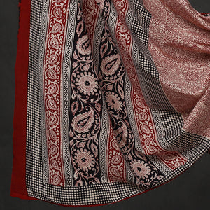 Black - 3pc Bagh Print Cotton Dress Material Set
