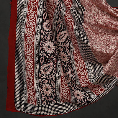 Black - 3pc Bagh Print Cotton Dress Material Set