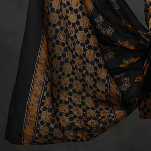 Black - 3pc Kutch Cotton Batik Print Dress Material 02