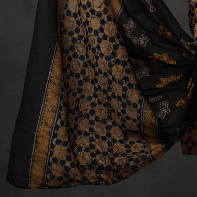 Black - 3pc Kutch Cotton Batik Print Dress Material 02