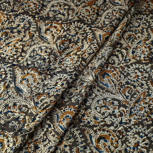 Brown - Kalamkari Block Printed Cotton Fabric 07