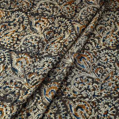 Brown - Kalamkari Block Printed Cotton Fabric 07