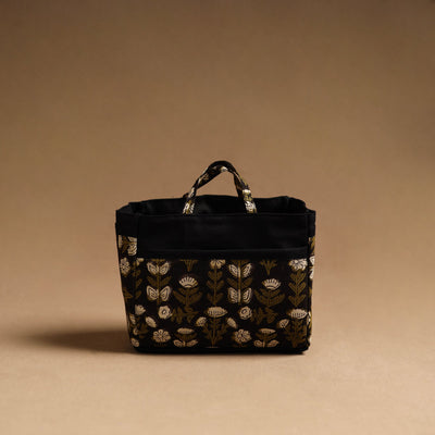Black - Handmade Cotton Multipurpose Cosmetic/Toiletry Bag 01