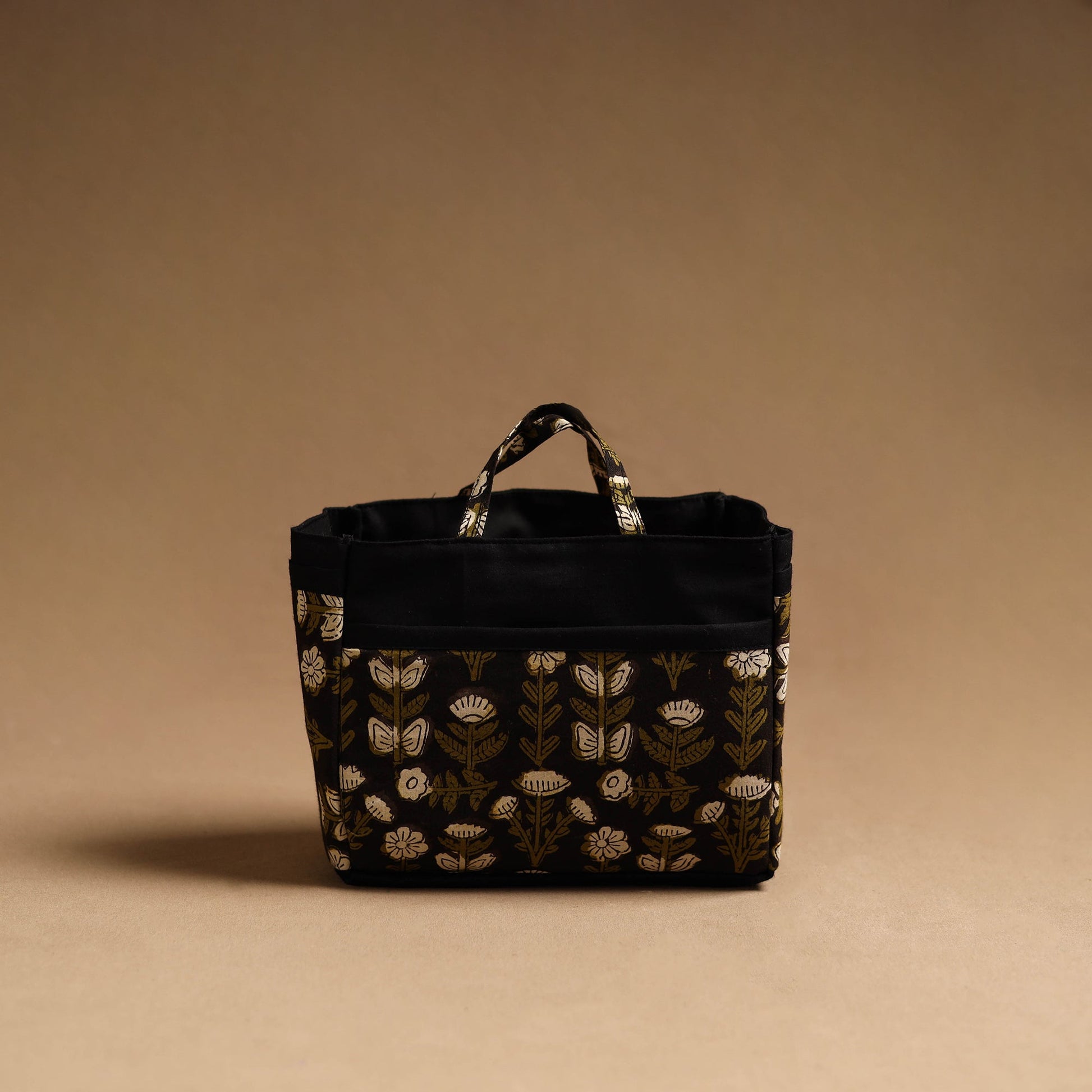Black - Handmade Cotton Multipurpose Cosmetic/Toiletry Bag 01