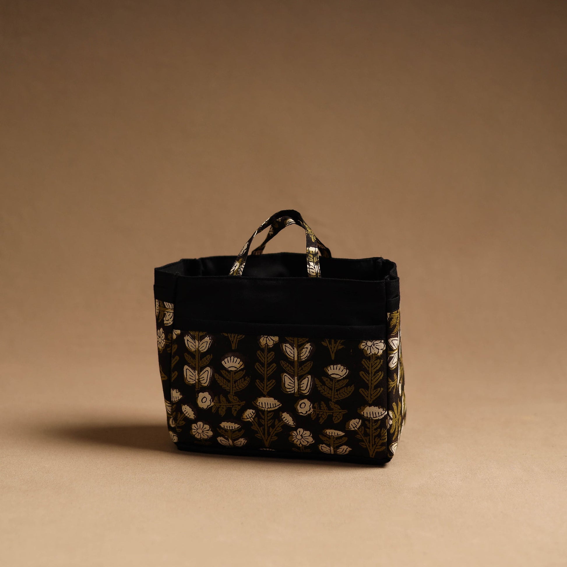 Black - Handmade Cotton Multipurpose Cosmetic/Toiletry Bag 01