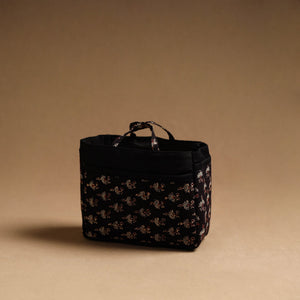 Black - Handmade Cotton Multipurpose Cosmetic/Toiletry Bag 03
