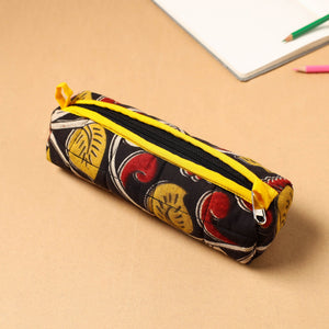 Black - Handcrafted Quilted Cotton Pencil Pouch 01
