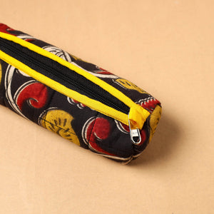 Black - Handcrafted Quilted Cotton Pencil Pouch 01