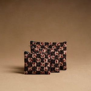 Brown - Handmade Cotton Multipurpose Utility Pouches (set of 3) 07
