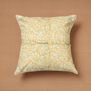 Block Print Cotton Sanganeri Cushion Cover (16 x 16 in)
