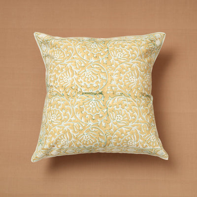 Block Print Cotton Sanganeri Cushion Cover (16 x 16 in)