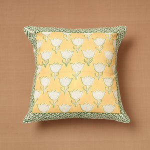 Block Print Cotton Sanganeri Cushion Cover (16 x 16 in)