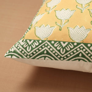 Block Print Cotton Sanganeri Cushion Cover (16 x 16 in)