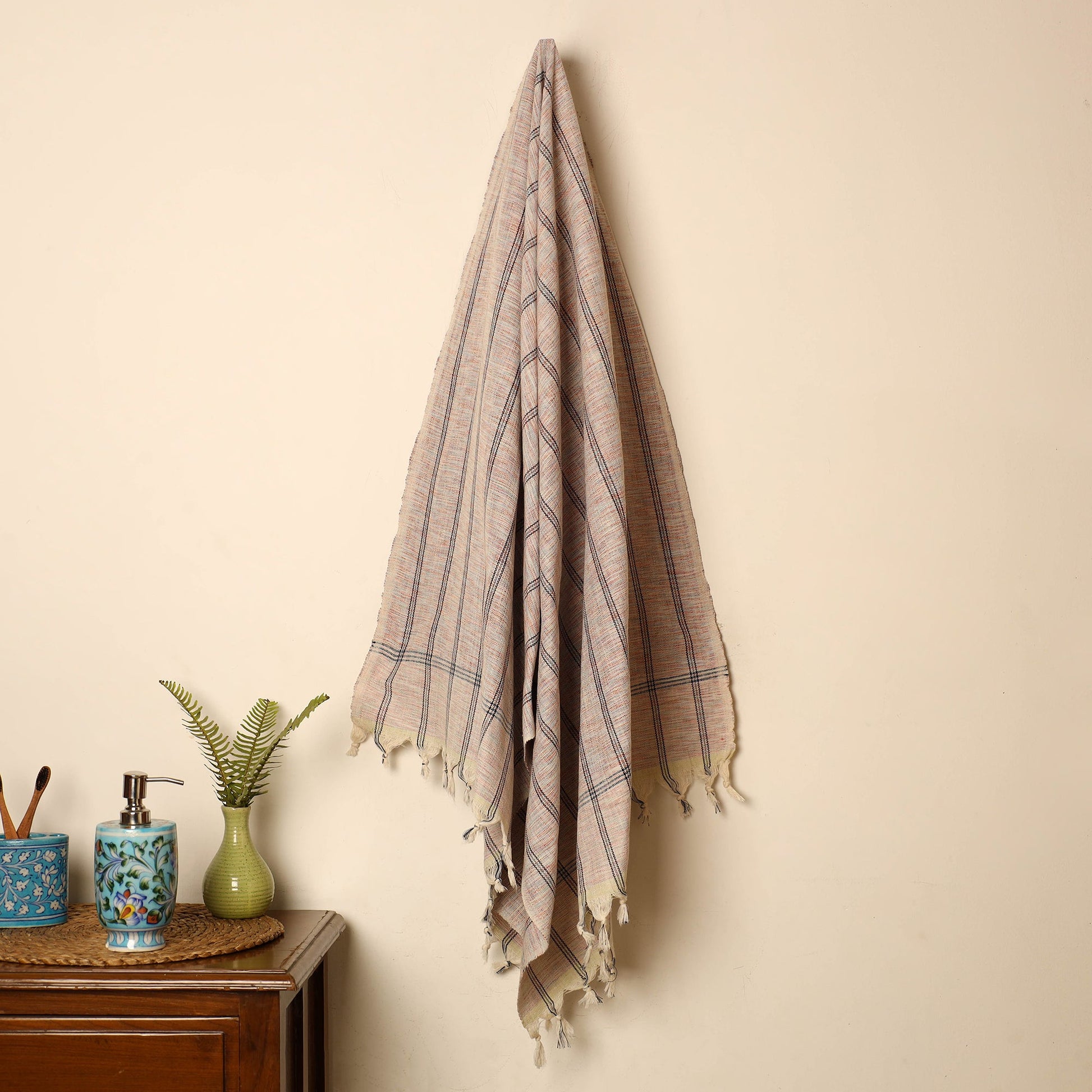 Brown - Handloom Fine Cotton Gamcha Bath Towel 03
