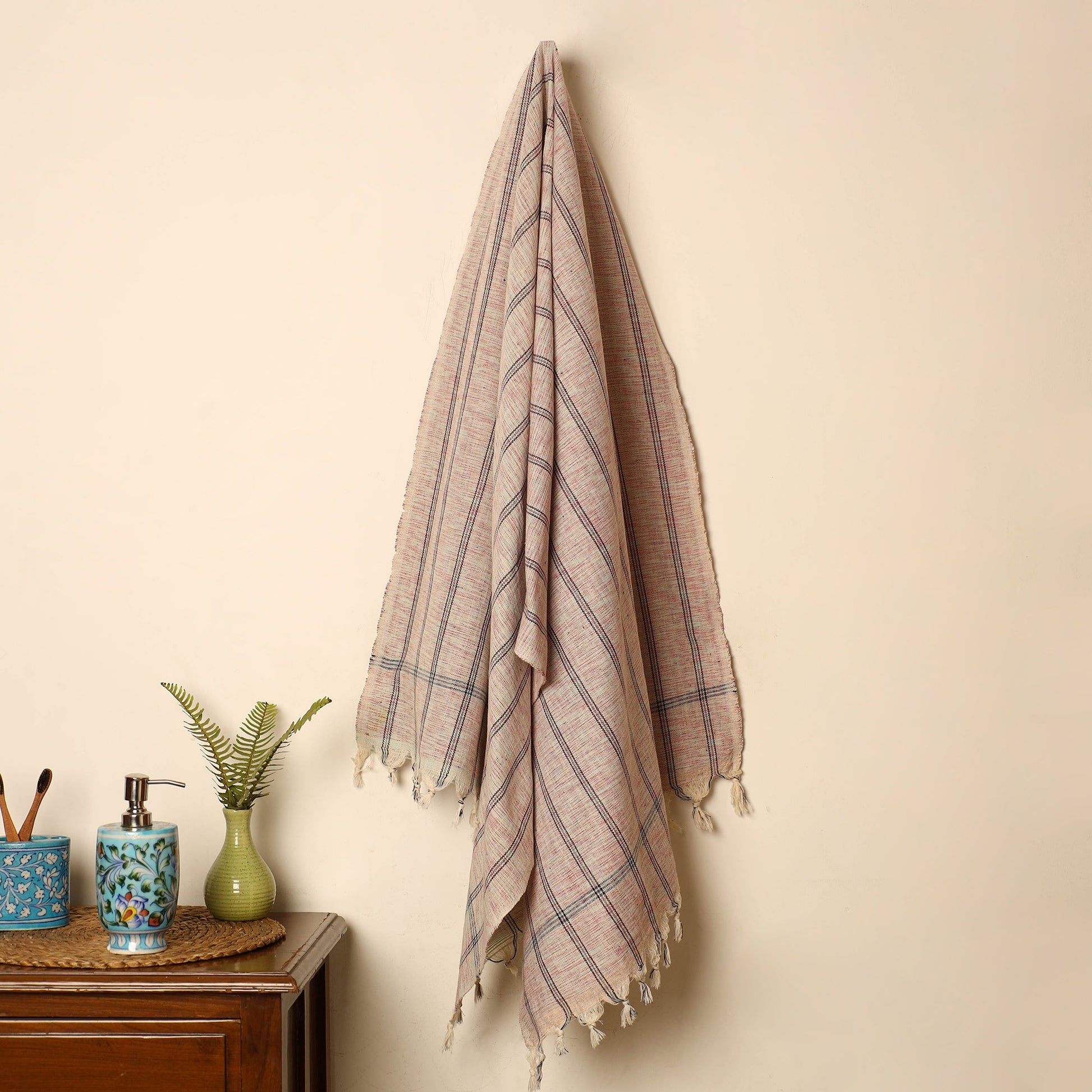 Brown - Handloom Fine Cotton Gamcha Bath Towel 12