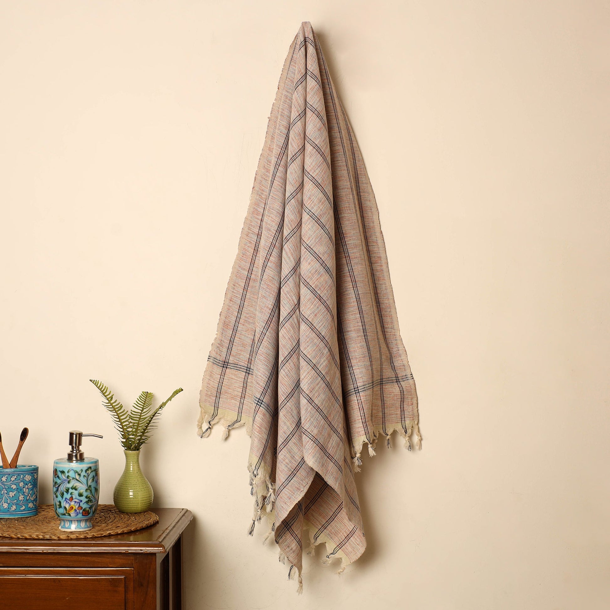 Brown - Handloom Fine Cotton Gamcha Bath Towel 15