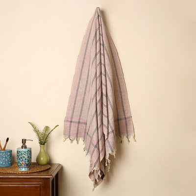 Brown - Handloom Fine Cotton Gamcha Bath Towel 17
