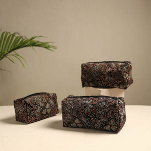 Black - Multipurpose Handmade Toiletry Bags (Set of 3) 13