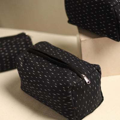 Black - Multipurpose Handmade Toiletry Bags (Set of 3) 14