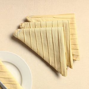 Beige - Set of 4 - Pintuck Plain Cotton Table Napkins (18 x 18 in) 15