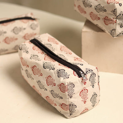 Beige  - Multipurpose Handmade Toiletry Bags (Set of 3) 27