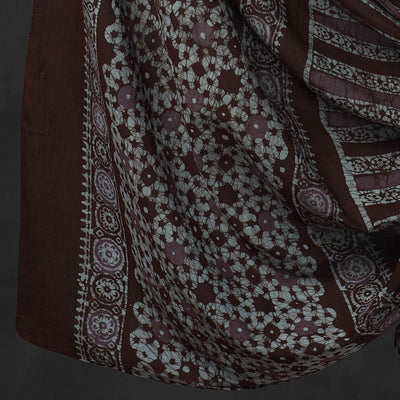 Brown - Kutch Print Cotton 3pc Batik Dress Material 31
