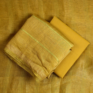 3pc Linen Silk Handloom Plain Dress Material 07