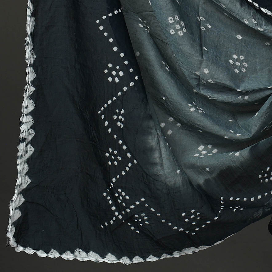 Black - 3pc Tie & Dye Satin Cotton Bandhani Dress Material 72