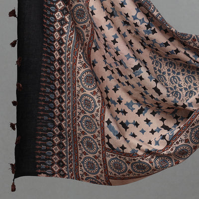 Black - Kutch Block Print Cotton 3pc Ajrakh Dress Material 03