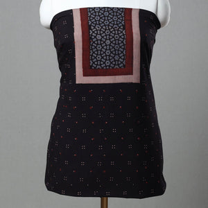 Black - Kutch Block Print Cotton 3pc Ajrakh Dress Material 05