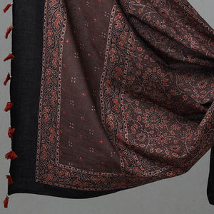 Black - Kutch Block Print Cotton 3pc Ajrakh Dress Material 05