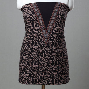 Black - Kutch Block Print Cotton 3pc Ajrakh Dress Material 06