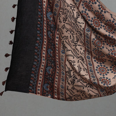 Black - Kutch Block Print Cotton 3pc Ajrakh Dress Material 06