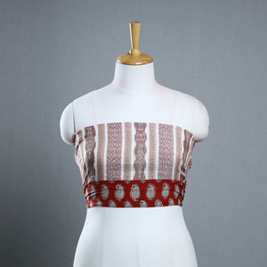 Brown - Rangoli Cotton Sambalpuri Ikat Blouse Material 02