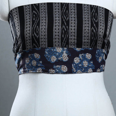 Black - Rangoli Cotton Sambalpuri Ikat Blouse Material 05