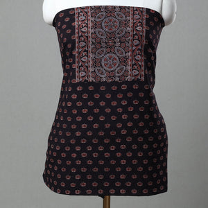 Black - Kutch Block Print Cotton 3pc Ajrakh Dress Material 09