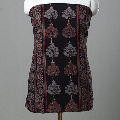 Black - Kutch Block Print Cotton 3pc Ajrakh Dress Material 10