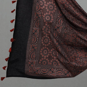 Black - Kutch Block Print Cotton 3pc Ajrakh Dress Material 10