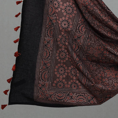 Black - Kutch Block Print Cotton 3pc Ajrakh Dress Material 10