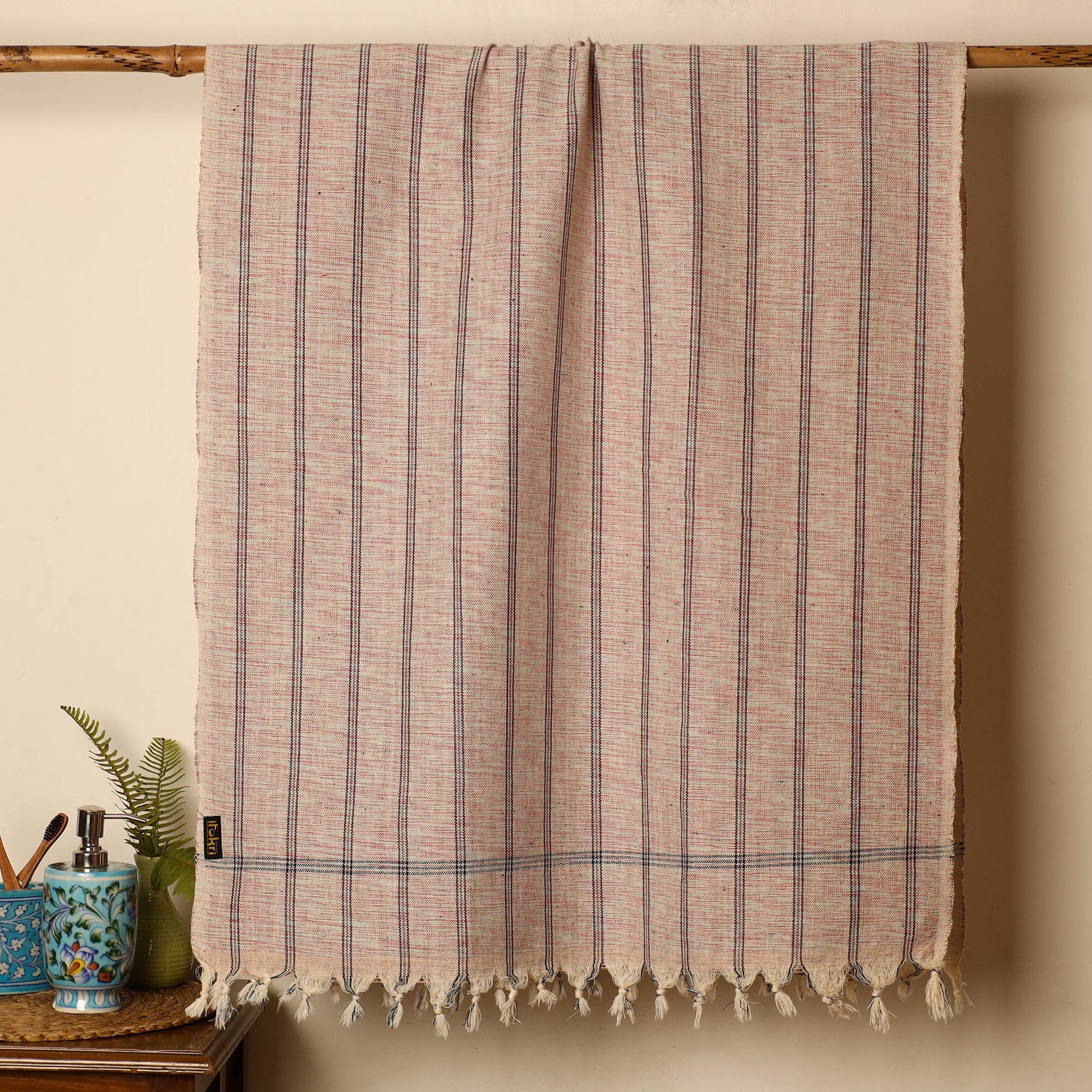 Brown - Handloom Fine Cotton Gamcha Bath Towel 12