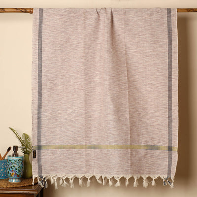 Brown - Handloom Fine Cotton Gamcha Bath Towel 07