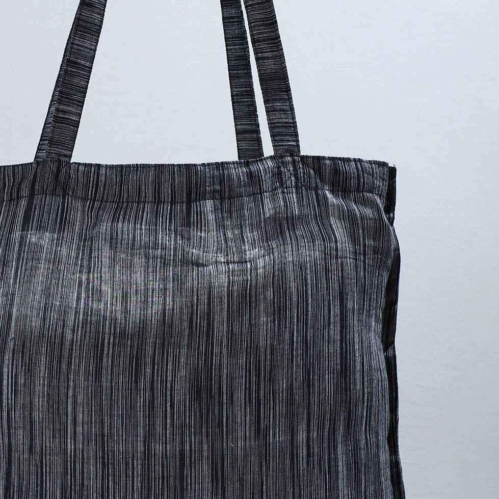 Black - Jhiri Pure Handloom Cotton Jhola Bag 02