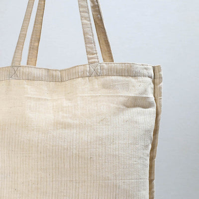 Beige - Jhiri Pure Handloom Cotton Jhola Bag 09