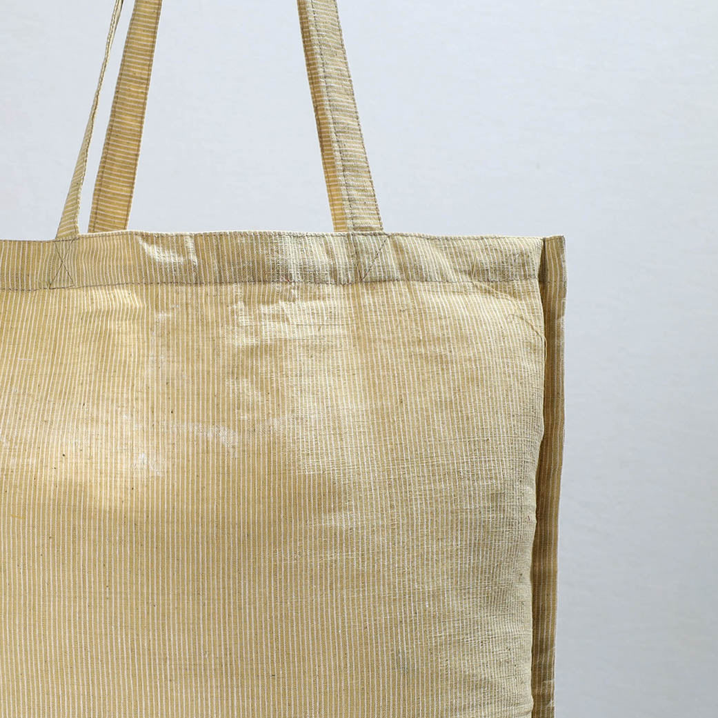 Beige - Jhiri Pure Handloom Cotton Jhola Bag 10