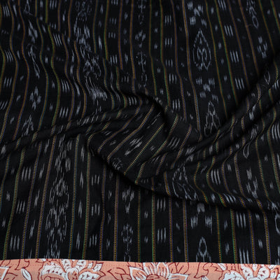 Black - Rangoli Cotton Sambalpuri Ikat Blouse Material 13