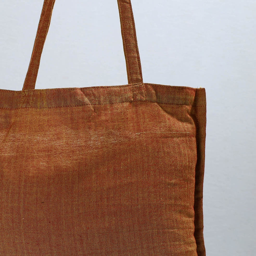 Brown - Jhiri Pure Handloom Cotton Jhola Bag 13