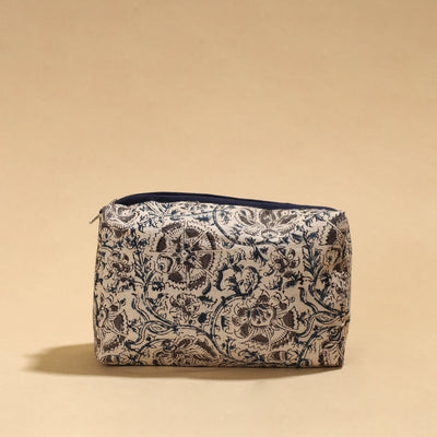 Beige - Handmade cotton Toiletry Pouch 05