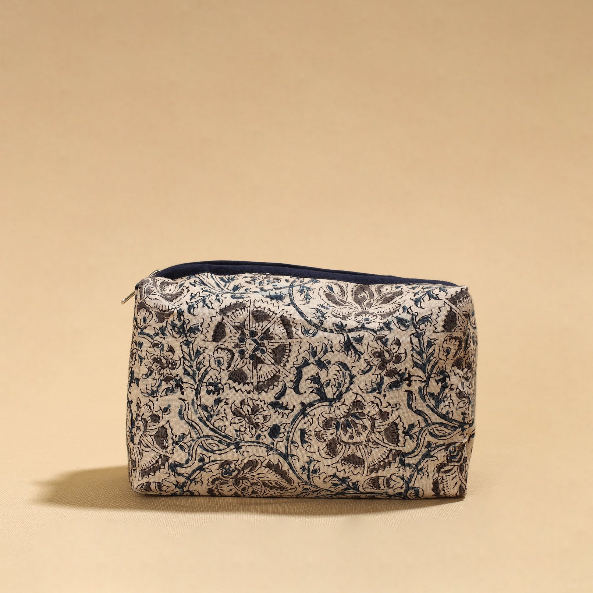 Beige - Handmade cotton Toiletry Pouch 05